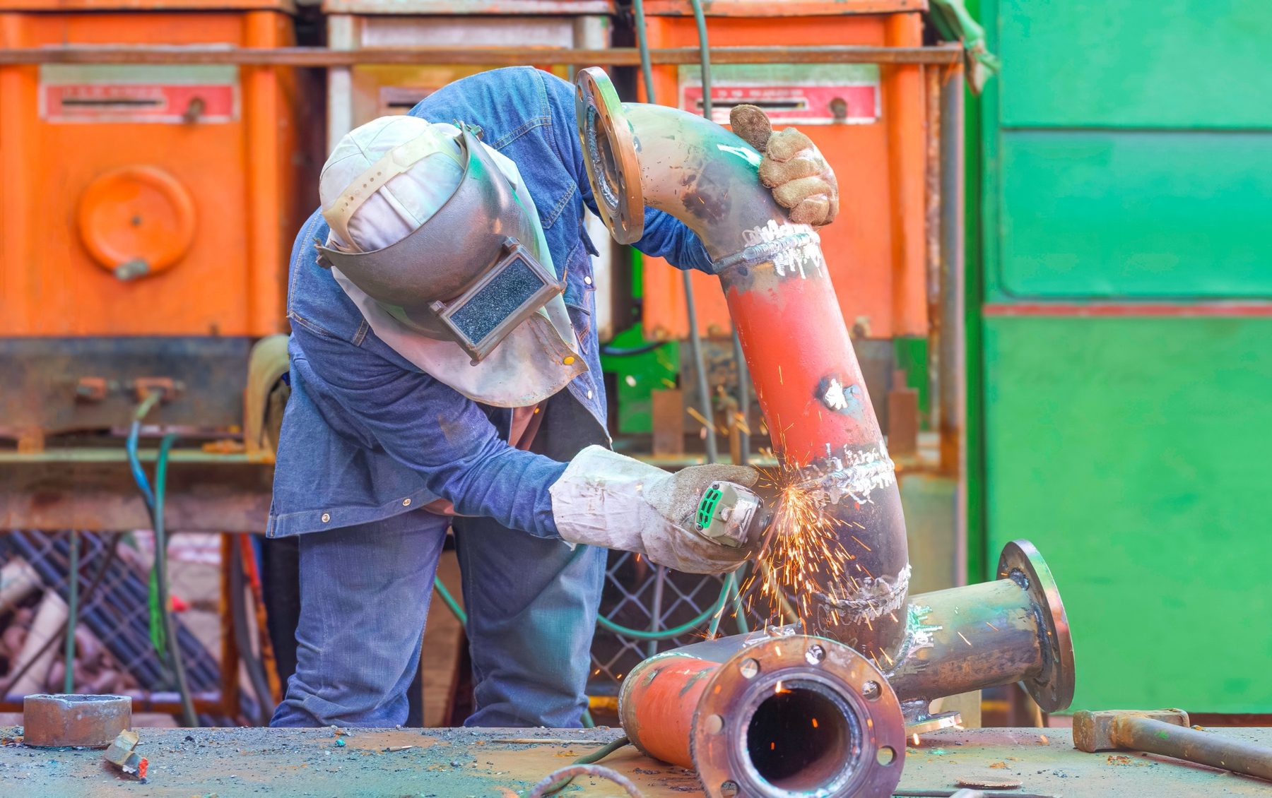 Marine pipe fabrication and vessel conversion work